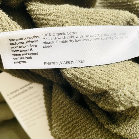 NWT Eileen Fisher LARGE Lightweight Organic Cotton Terry Aline skirt in Olive - Picture 5 of 7